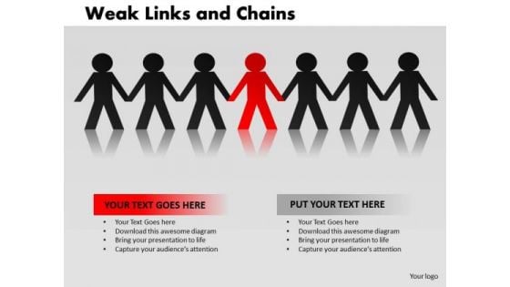 PowerPoint Slidelayout Teamwork Weak Links Ppt Process