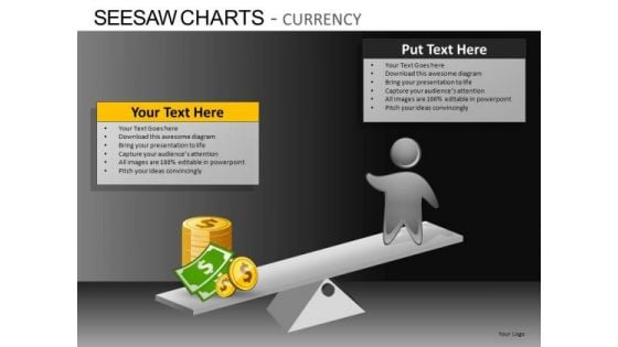 PowerPoint Slides Business Growth Seesaw Charts Currency Ppt Slides