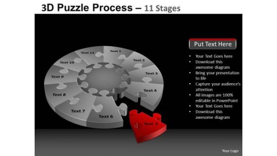 PowerPoint Slides Business Pie Chart Puzzle Process Ppt Themes