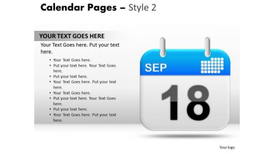 PowerPoint Slides Calendar 18 Sep Process Ppt Slide Designs