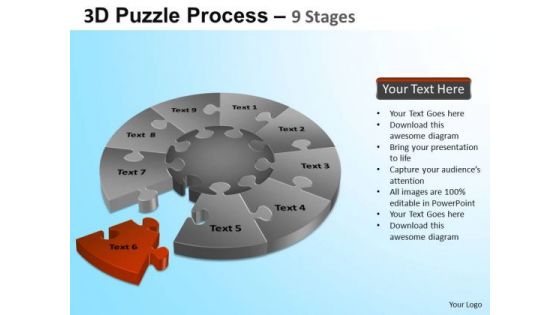 PowerPoint Slides Chart Puzzle Segment Pie Chart Ppt Presentation Designs