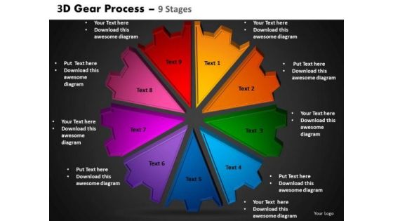 PowerPoint Slides Circle Process Gear Process Ppt Slide