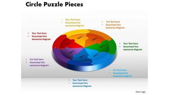 PowerPoint Slides Circle Puzzle Pieces Education Ppt Theme