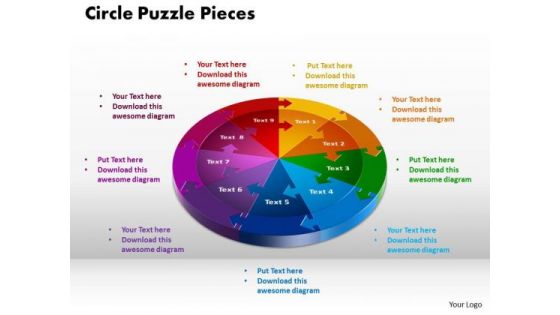 PowerPoint Slides Circle Puzzle Pieces Strategy Ppt Designs