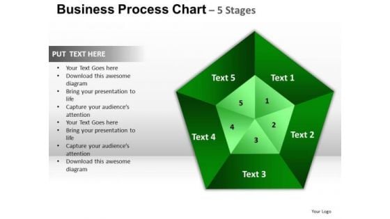 PowerPoint Slides Diagram Pentagon Pie Chart Ppt Slide