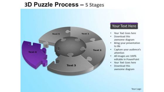 PowerPoint Slides Editable Jigsaw Pie Chart Ppt Slide