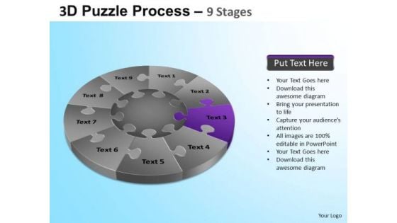 PowerPoint Slides Education Puzzle Segment Pie Chart Ppt Slide Designs