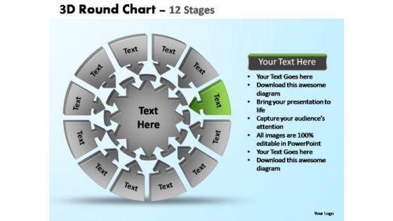 PowerPoint Slides Global Pie Chart With Arrows Ppt Slide