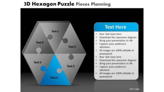 PowerPoint Slides Graphic Hexagon Puzzle Ppt Themes