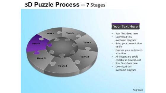 PowerPoint Slides Growth Jigsaw Pie Chart Ppt Backgrounds