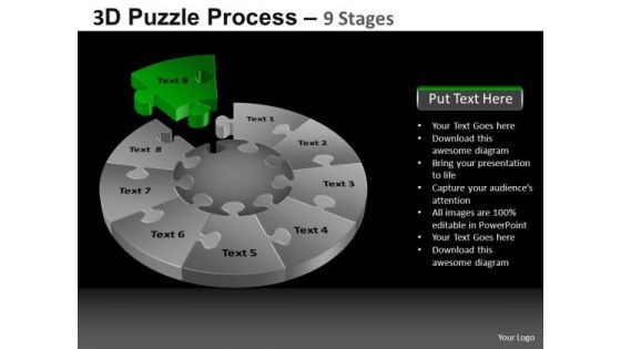 PowerPoint Slides Growth Pie Chart Puzzle Process Ppt Process