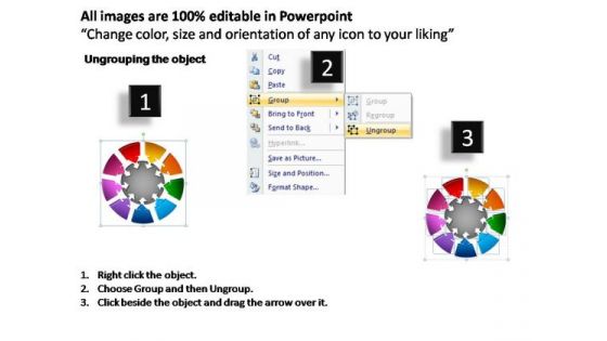 PowerPoint Slides Growth Pie Chart With Arrows Ppt Template