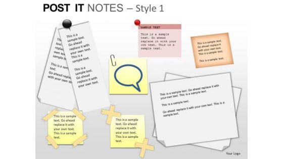 PowerPoint Slides Growth Post It Notes Ppt Templates