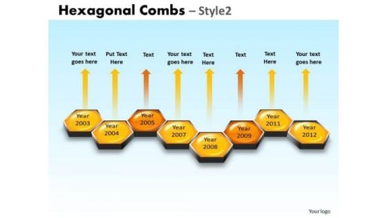 PowerPoint Slides Hexagon Process Hexagonal Combs