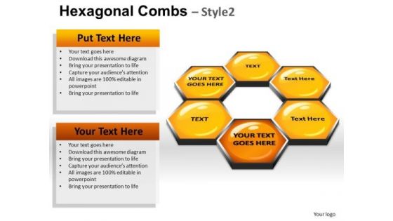 PowerPoint Slides Hexagonal Combs Process Ppt Design Slides