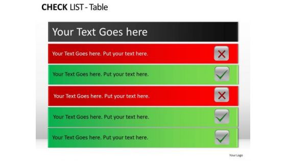 PowerPoint Slides Image Check List Table Ppt Slides