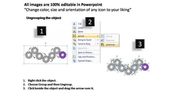 PowerPoint Slides Leadership Gears Process Ppt Presentation