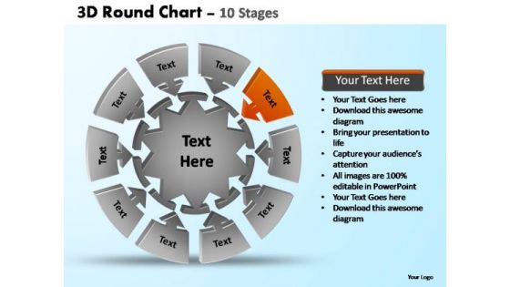 PowerPoint Slides Leadership Pie Chart With Arrows Ppt Slide Designs