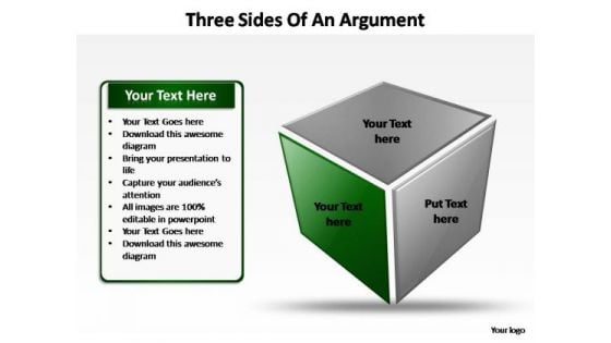 PowerPoint Slides Leadership Three Sides Of An Argument Ppt Template