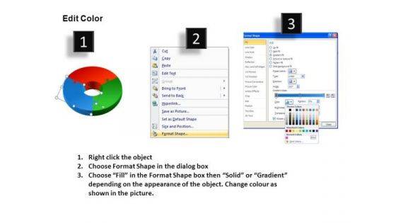 PowerPoint Slides Pie Chart Diagram 3 Pieces