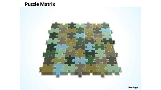 PowerPoint Slides Process 7x8 Rectangular Jigsaw Puzzle Matrix Ppt Slide