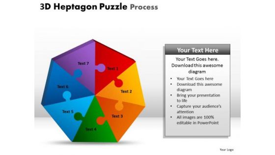 PowerPoint Slides Process Heptagon Puzzle Ppt Themes