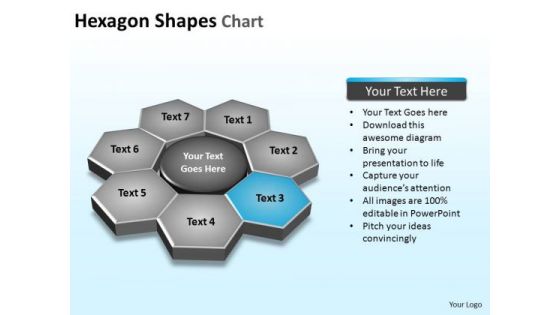 PowerPoint Slides Process Hexagon Shapes Ppt Theme
