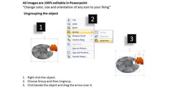 PowerPoint Slides Process Jigsaw Pie Chart Ppt Slides