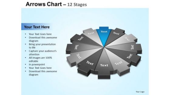 PowerPoint Slides Sales Arrows Chart Ppt Theme