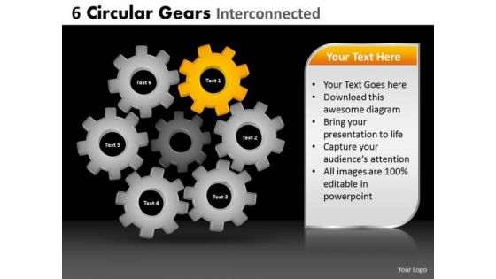 PowerPoint Slides Sales Circular Gears Ppt Slides