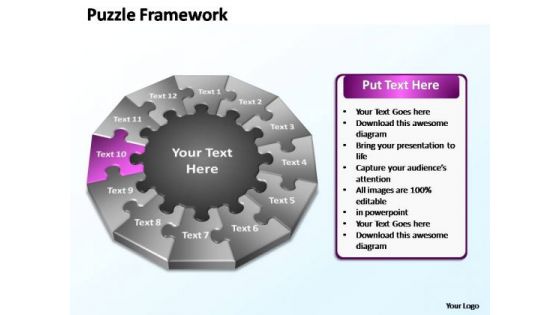 PowerPoint Slides Strategy Puzzle Framework Ppt Theme