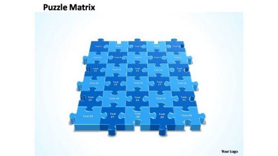 PowerPoint Slides Success 5x6 Rectangular Jigsaw Puzzle Matrix Ppt Slide