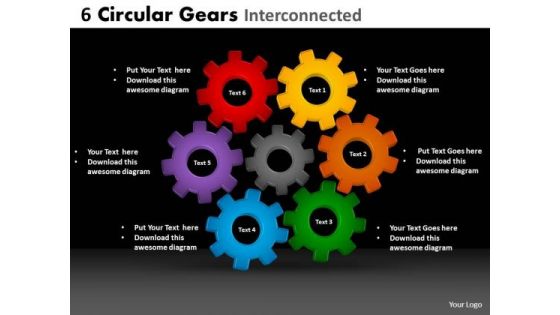 PowerPoint Slides Teamwork Circular Gears Ppt Theme