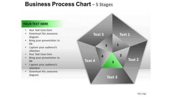 PowerPoint Slides Teamwork Pentagon Pie Chart Ppt Design