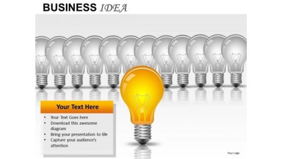 PowerPoint Slides With Light Bulb Illuminated Team PowerPoint Templates