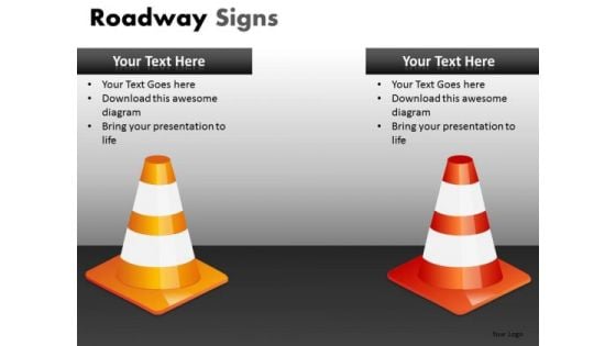 PowerPoint Slides With Orange And Yellow Traffic Cones PowerPoint Slides With Orange And Yellow Traffic Cones