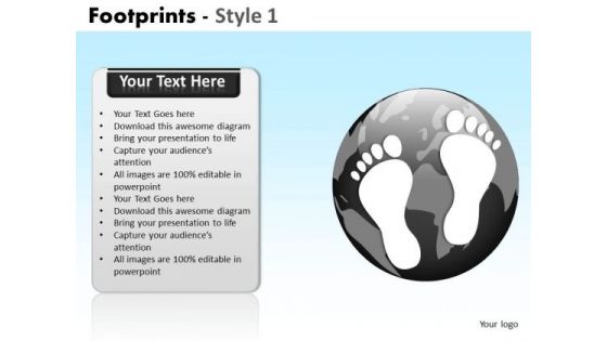 PowerPoint Slidesbusiness Teamwork Footprints Ppt Theme