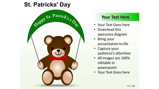 PowerPoint Teddy Bear Patricks Day Ppt Presentation Designs