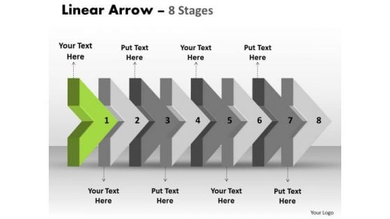 PowerPoint Template 3d Arrow Representing Eight Sequential Steps Image