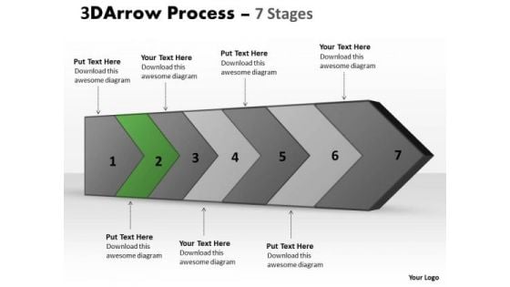 PowerPoint Template 3d Continuous Arrow Steps Diagram Project Management Business Image