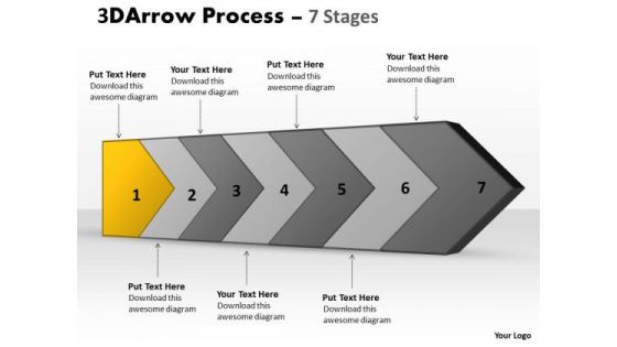 PowerPoint Template 3d Continuous Arrow Steps Diagram Project Management Image