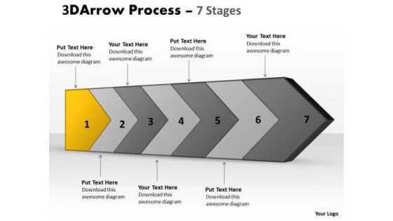 PowerPoint Template 3d Continuous Arrow Steps Diagram Project Management Image