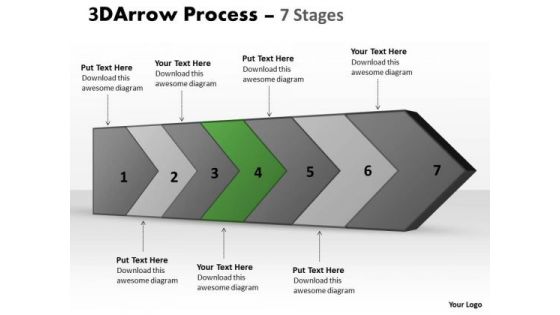 PowerPoint Template 3d Continuous Arrow Steps Ishikawa Diagram Image