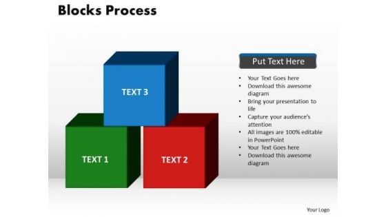 PowerPoint Template Blocks Process Sales Ppt Themes