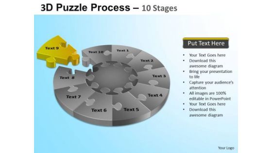 PowerPoint Template Business Designs Puzzle Segment Pie Chart Ppt Slide