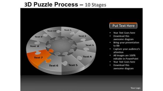 PowerPoint Template Business Pie Chart Puzzle Process Ppt Slides