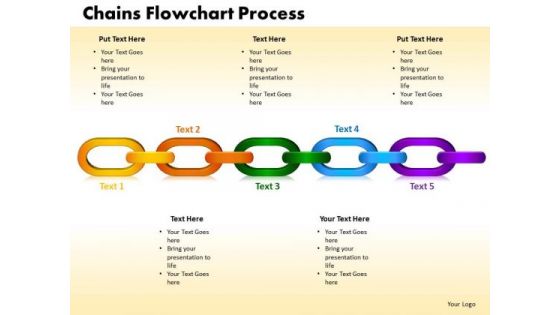 PowerPoint Template Chains Flowchart Process Marketing Ppt Slides