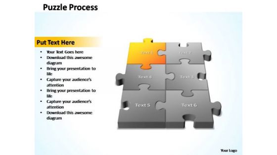 PowerPoint Template Chart 3d Puzzle Process Ppt Slides