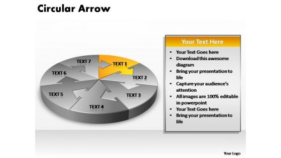 PowerPoint Template Chart Circular Arrow Ppt Slide Designs