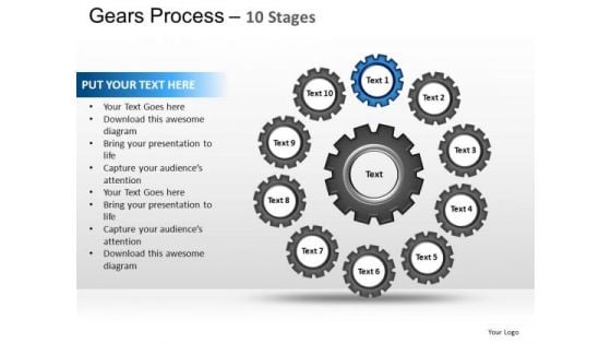 PowerPoint Template Chart Gears Process Ppt Process